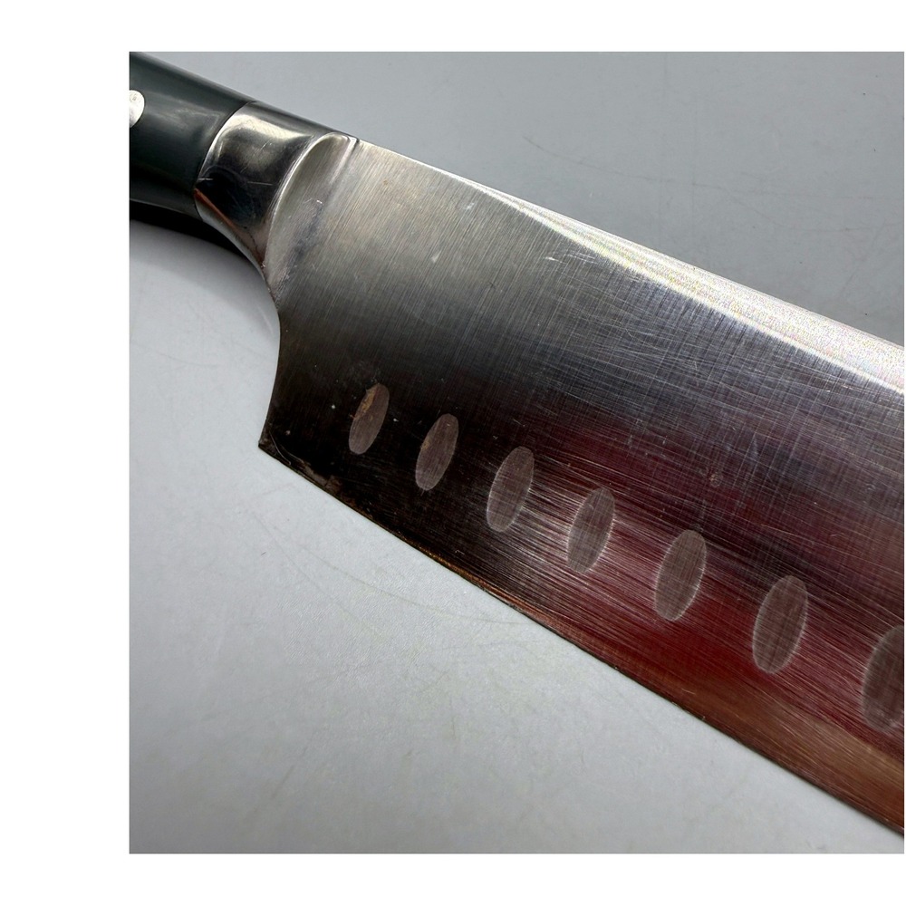 Sabatier 21C890 2 Piece Knife Set 7in Santoku 8in Slicer Damascus Etched Steel - Picture 13 of 16